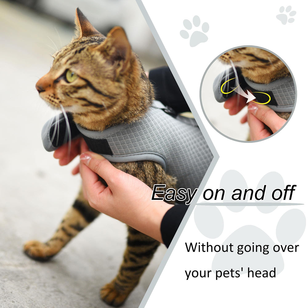 YIZHI MIAOW cat harness close-up showing its padded vest construction.