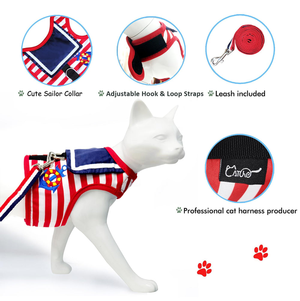 YIZHI MIAOW Cat Harness showing the wider neck straps.
