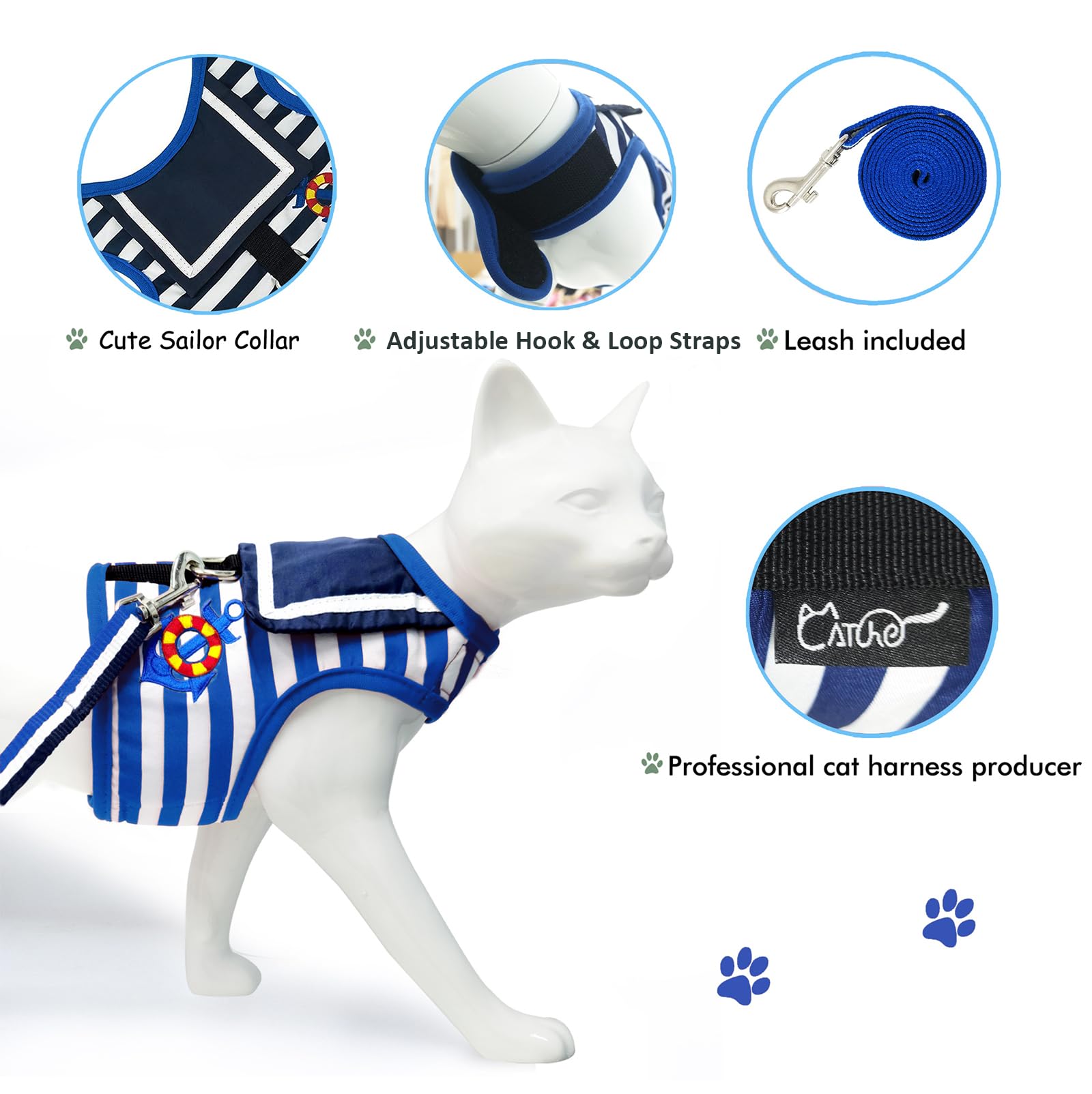 YIZHI MIAOW cat harness showing the wider strap design.