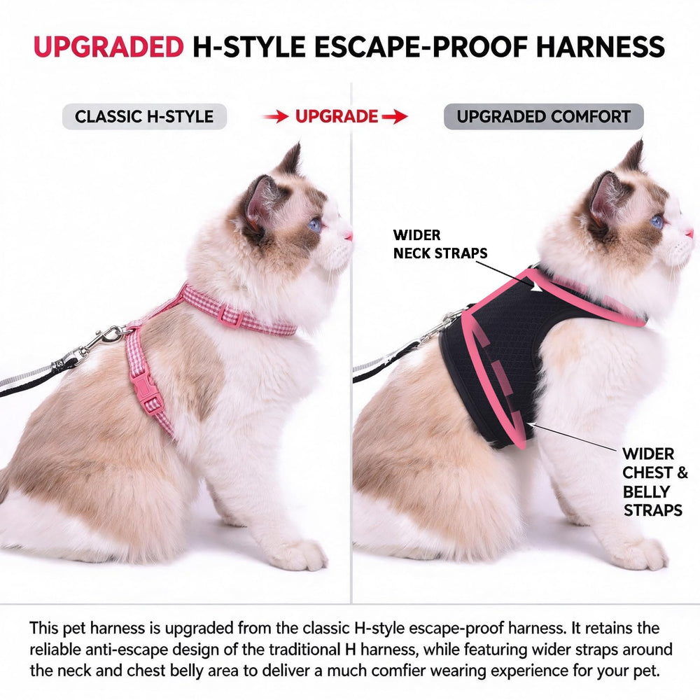YIZHI MIAOW cat harness close-up showing its padded construction.