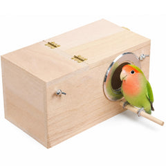 YJJKJ parakeet nest box shown from the front.
