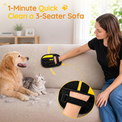 Yochaqute Pet Hair Removal Glove showing the adjustable hook-and-loop strap.