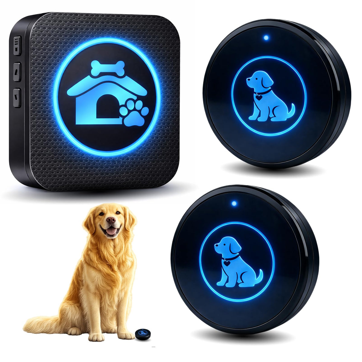 Yoiilifee wireless dog doorbell shown from the front.