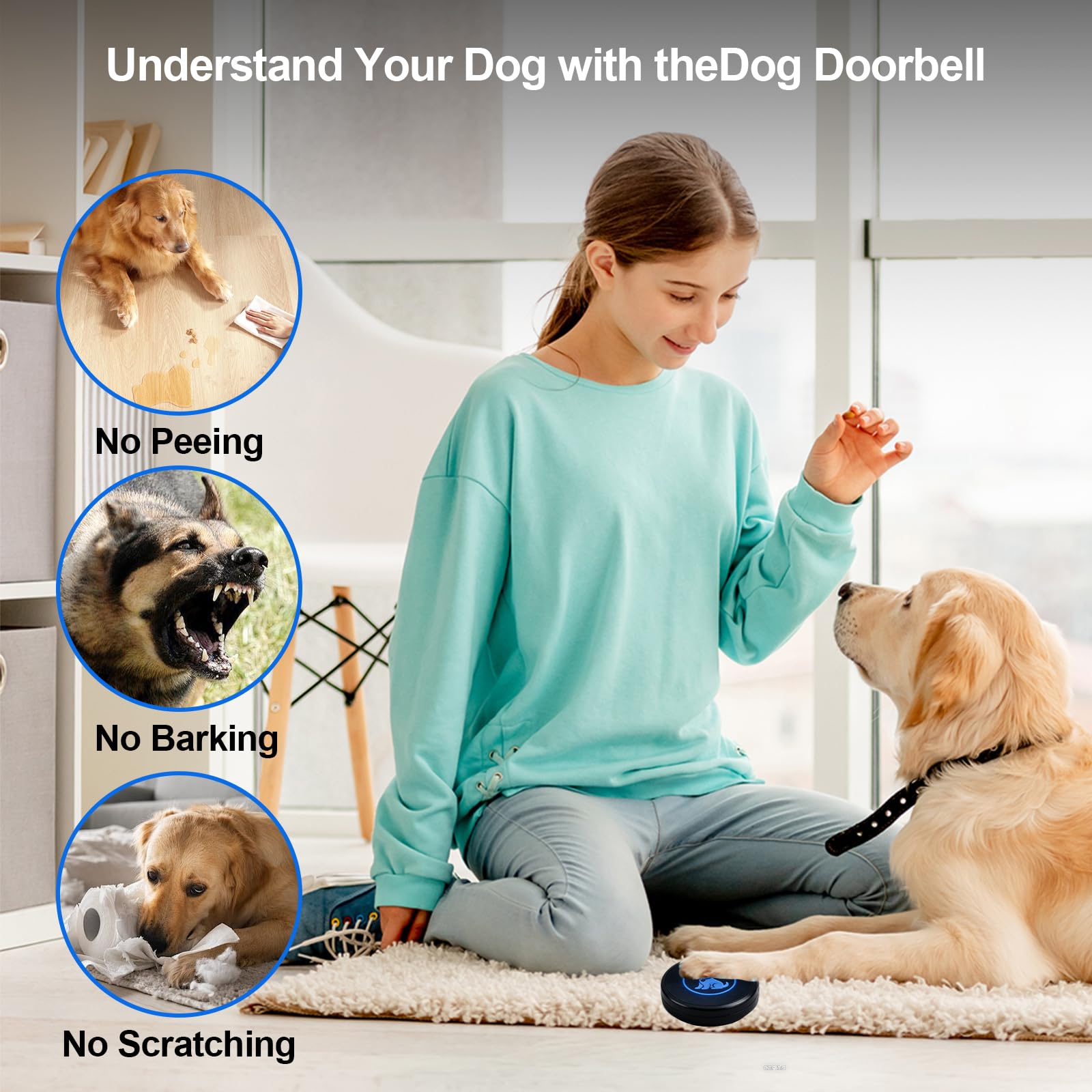 Yoiilifee wireless dog doorbell shown from an alternate angle.