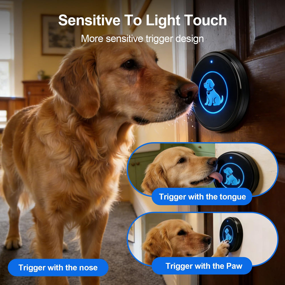 Yoiilifee wireless dog doorbell melody and volume controls.