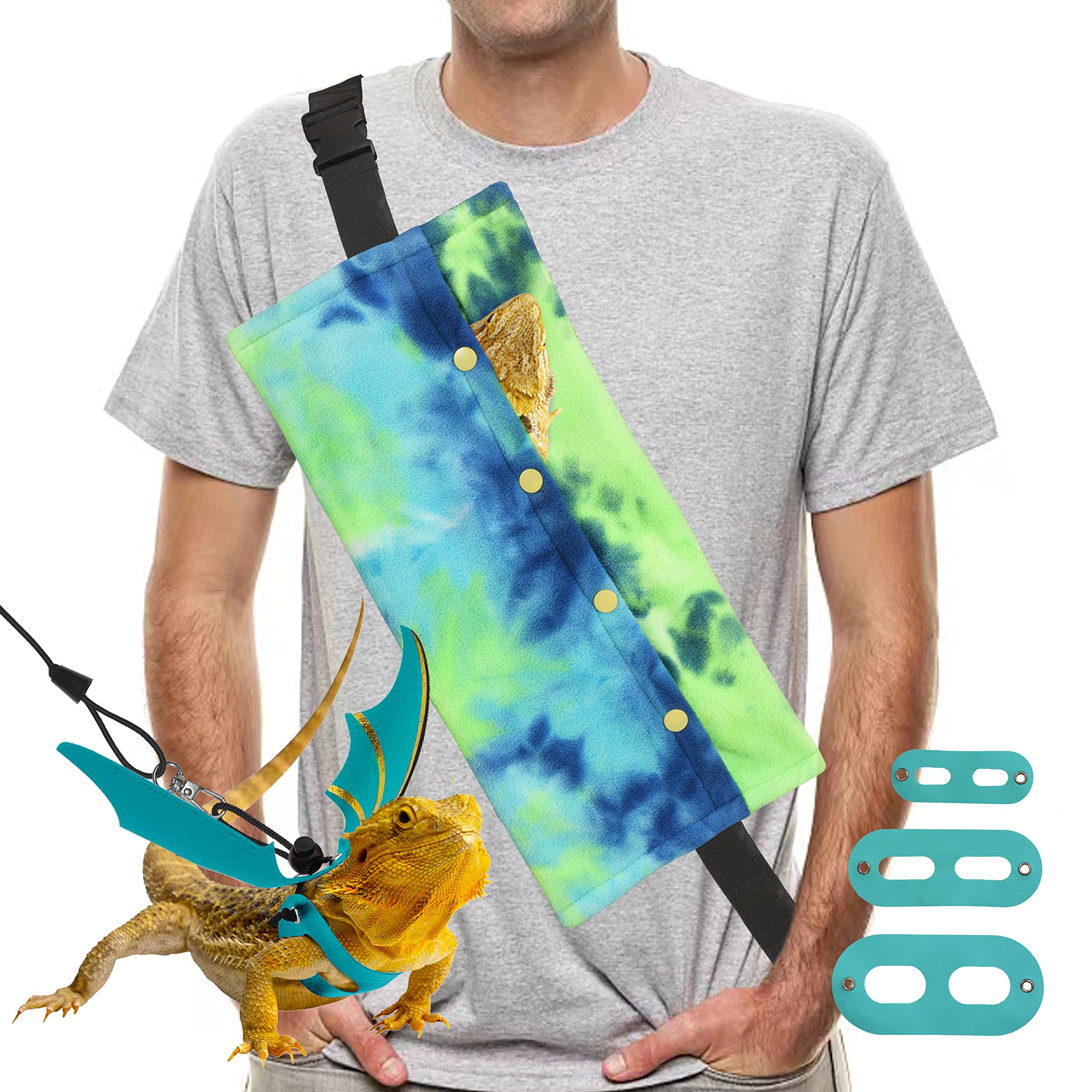 Yosadol bearded dragon carrier and leash set shown from the front.