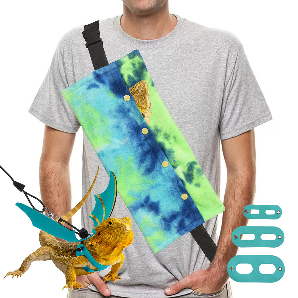 Yosadol bearded dragon carrier and leash set shown from the front.
