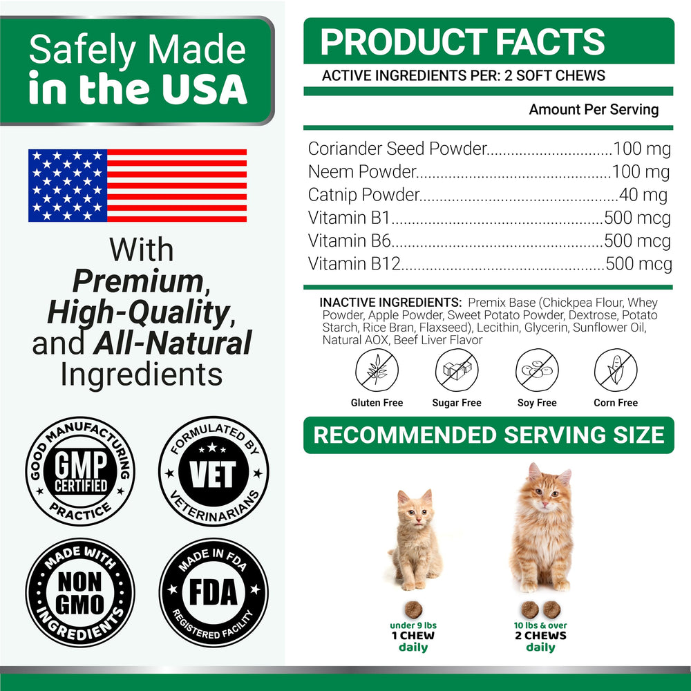YUMA'S cat flea and tick chews with a 160-treat pack count.