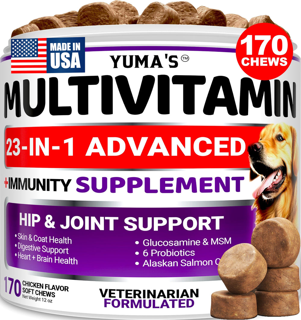 YUMA'S Dog Multivitamin Chews shown from the front.