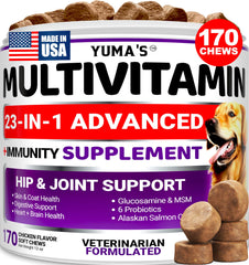 YUMA'S Dog Multivitamin Chews shown from the front.