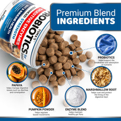 YUMA'S dog probiotic chews featuring probiotics and prebiotics.