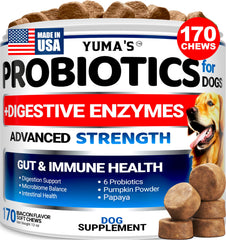 YUMA'S dog probiotic chews shown in a front-facing product view.