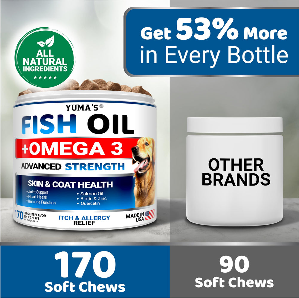 DHA and EPA formula focus for YUMA'S Omega 3 Fish Oil for Dogs.
