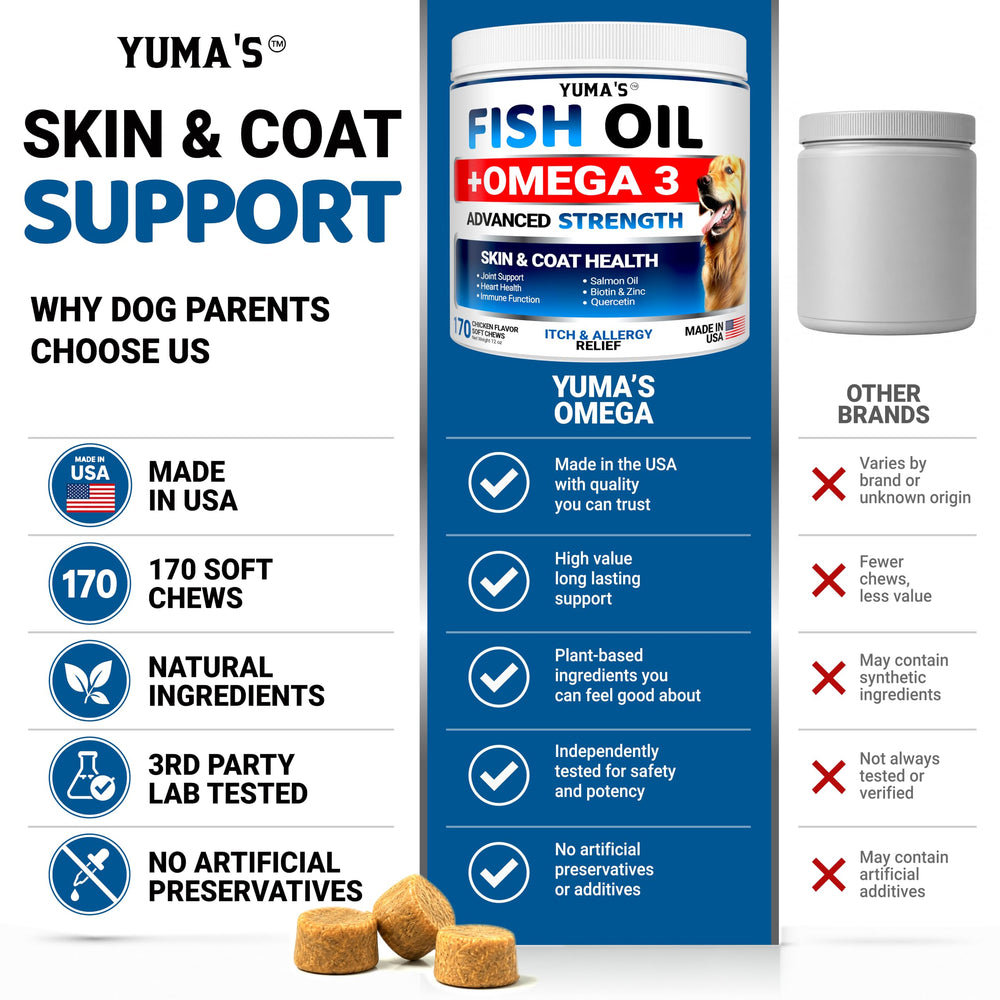 Side view of YUMA'S Omega 3 Fish Oil for Dogs.