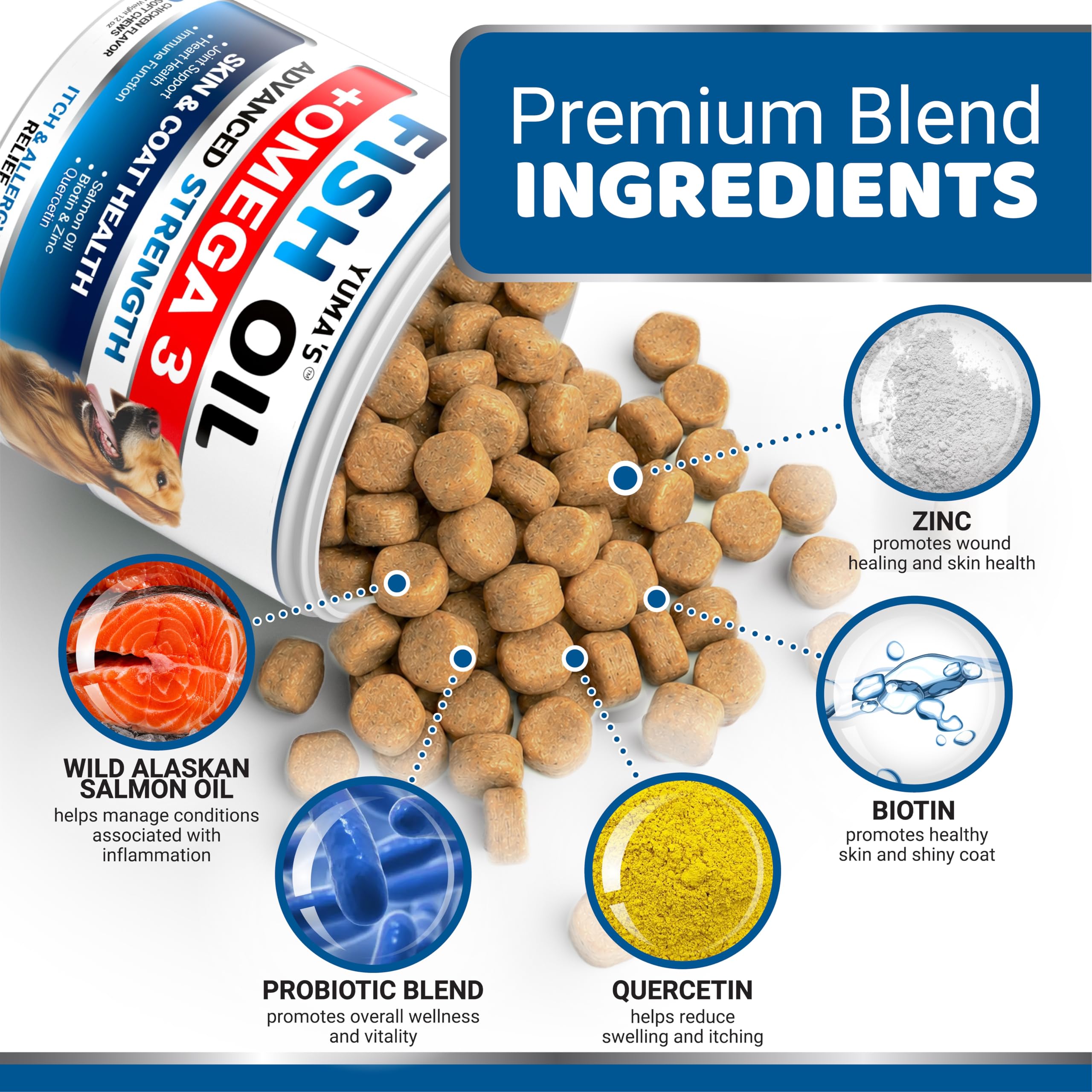Salmon oil focus for YUMA'S Omega 3 Fish Oil for Dogs.