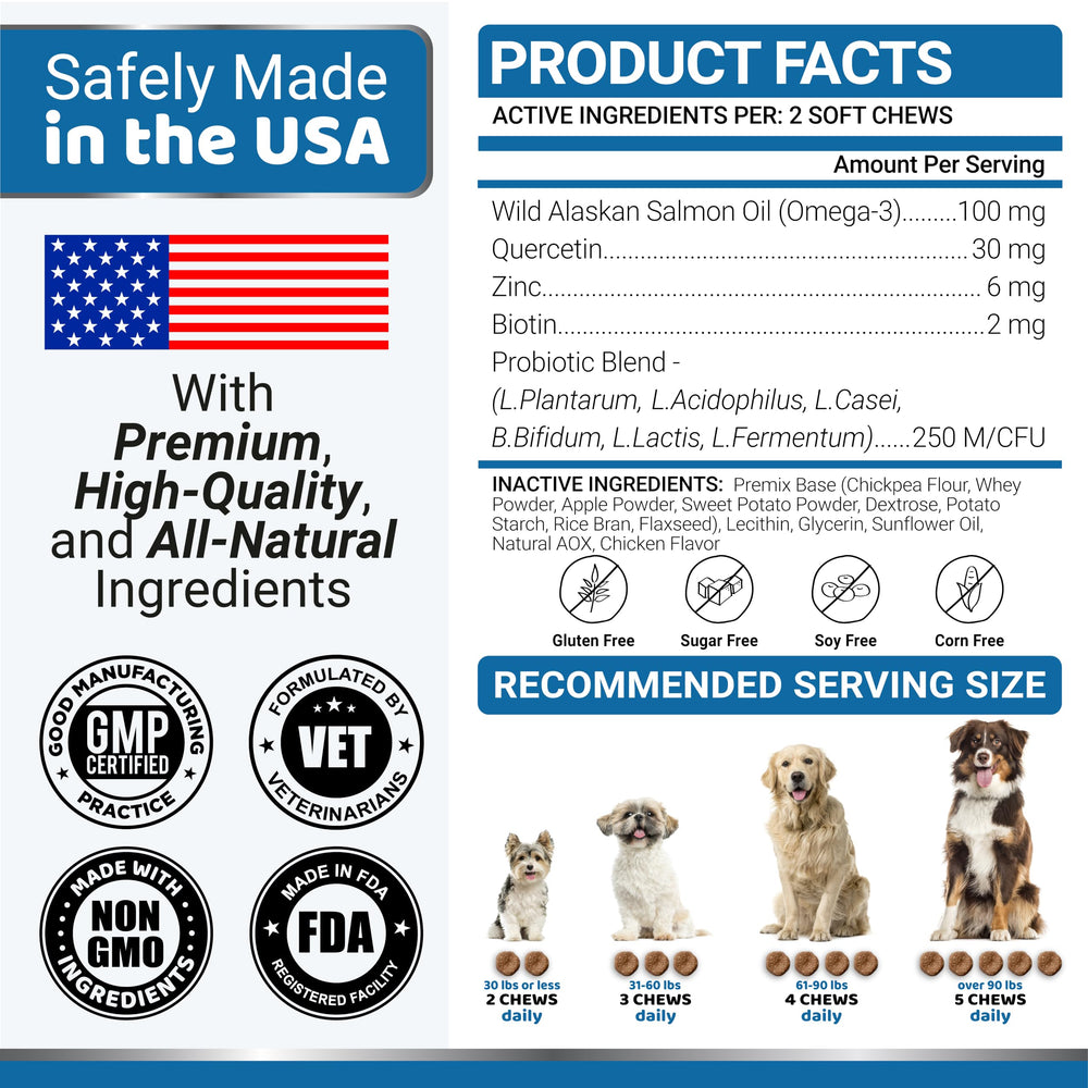 YUMA'S Omega 3 Fish Oil for Dogs shown as a skin and coat supplement.