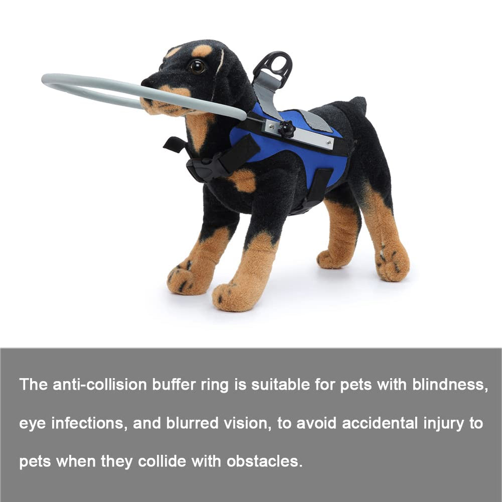 YUXun YX Blind Dog Ring shown worn by a pet as an obstacle bumper.