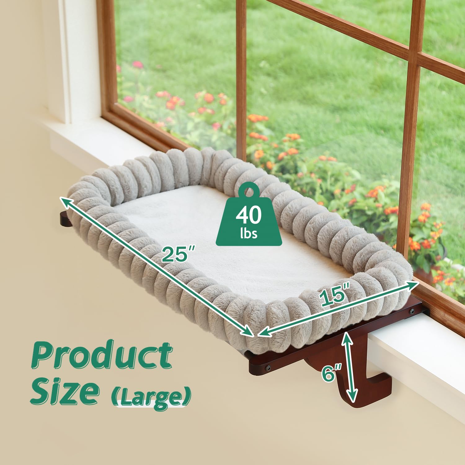 Zakkart cat window perch bed shown separately to highlight its machine-washable design.