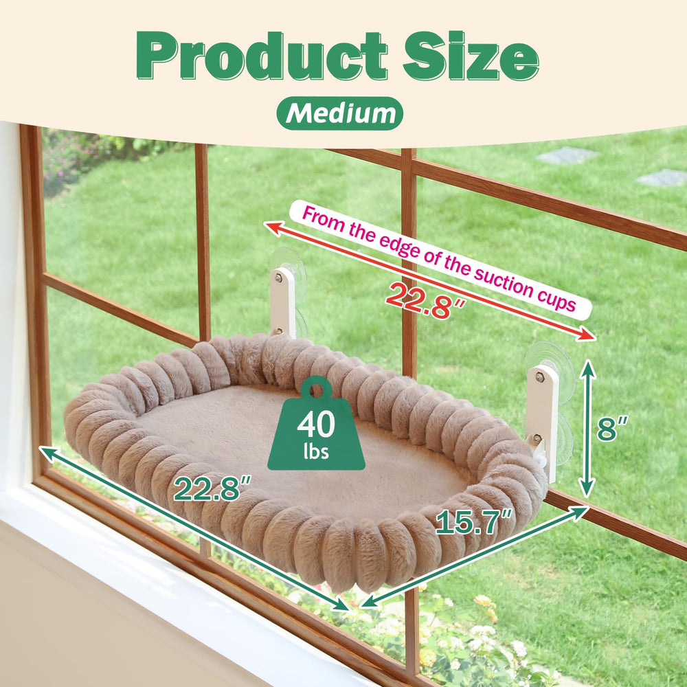 Zakkart SnugCloud Foldable Cat Window Perch with its soft all-around bolster bed.