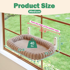 Zakkart SnugCloud Foldable Cat Window Perch with its soft all-around bolster bed.