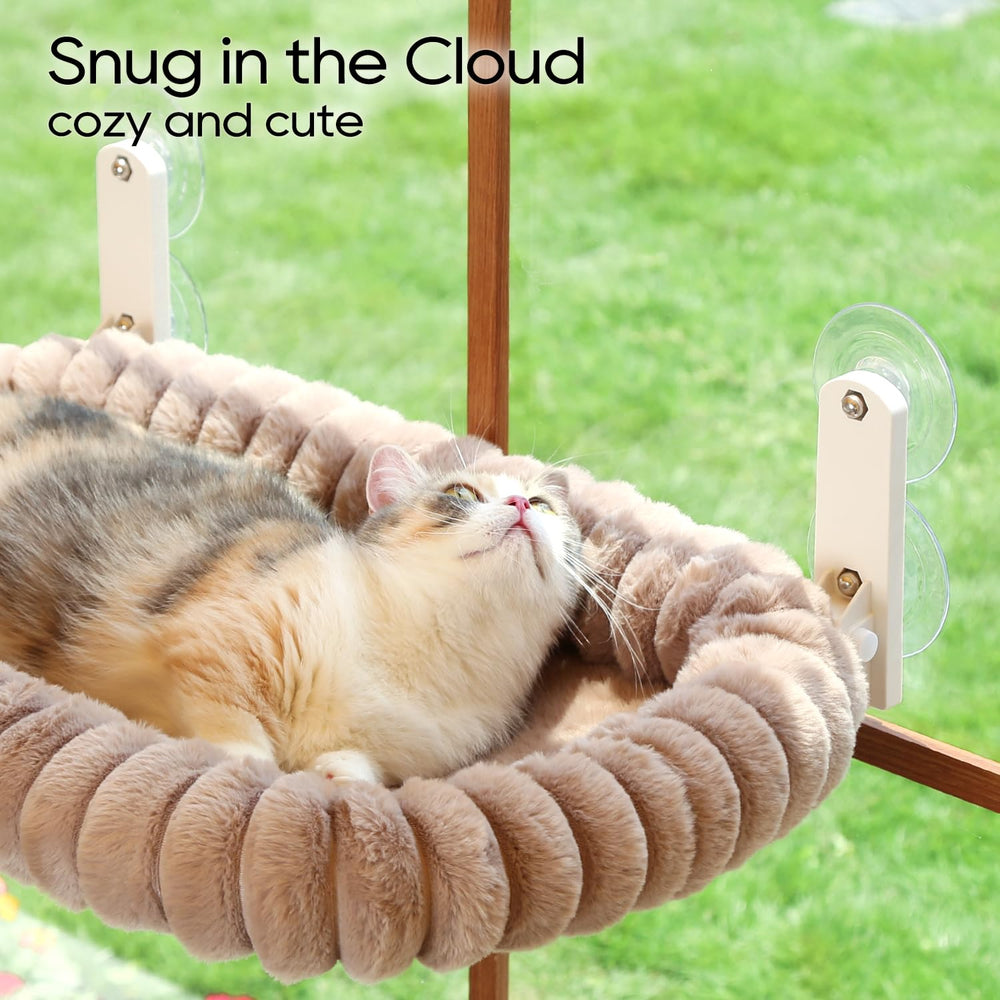 Zakkart SnugCloud Foldable Cat Window Perch set up as a cat's window-side resting spot.