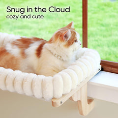 Zakkart SnugCloud Cat Perch frame detail showing the solid hardwood and reinforced metal construction.