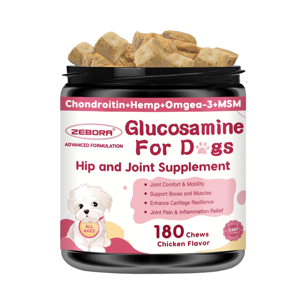 ZEBORA dog glucosamine supplement shown from the front.