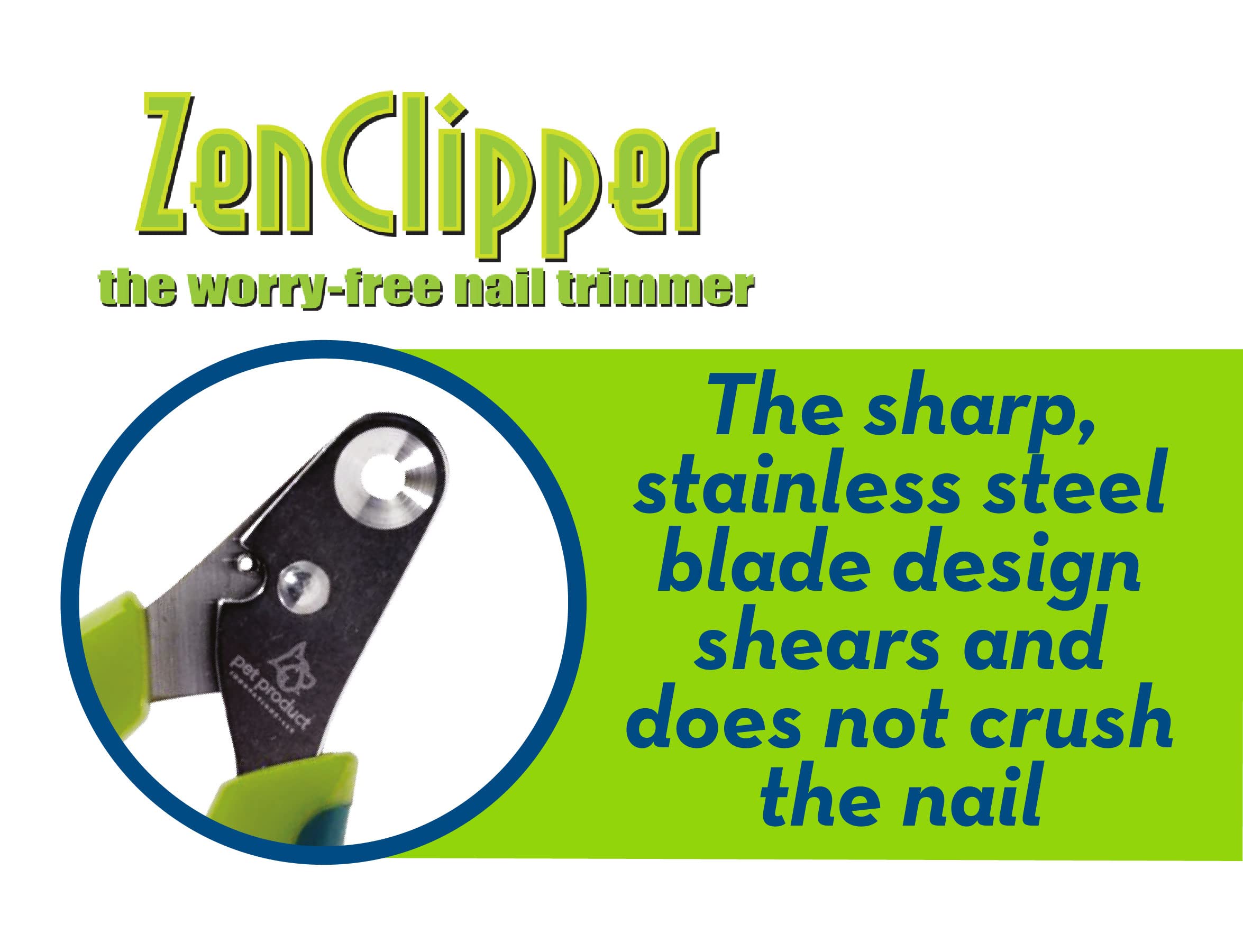 Zen Clipper Cat Nail Clippers close-up of the stainless-steel blades.
