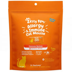 Zesty Paws Cat Allergy Relief mousse package shown from the front.