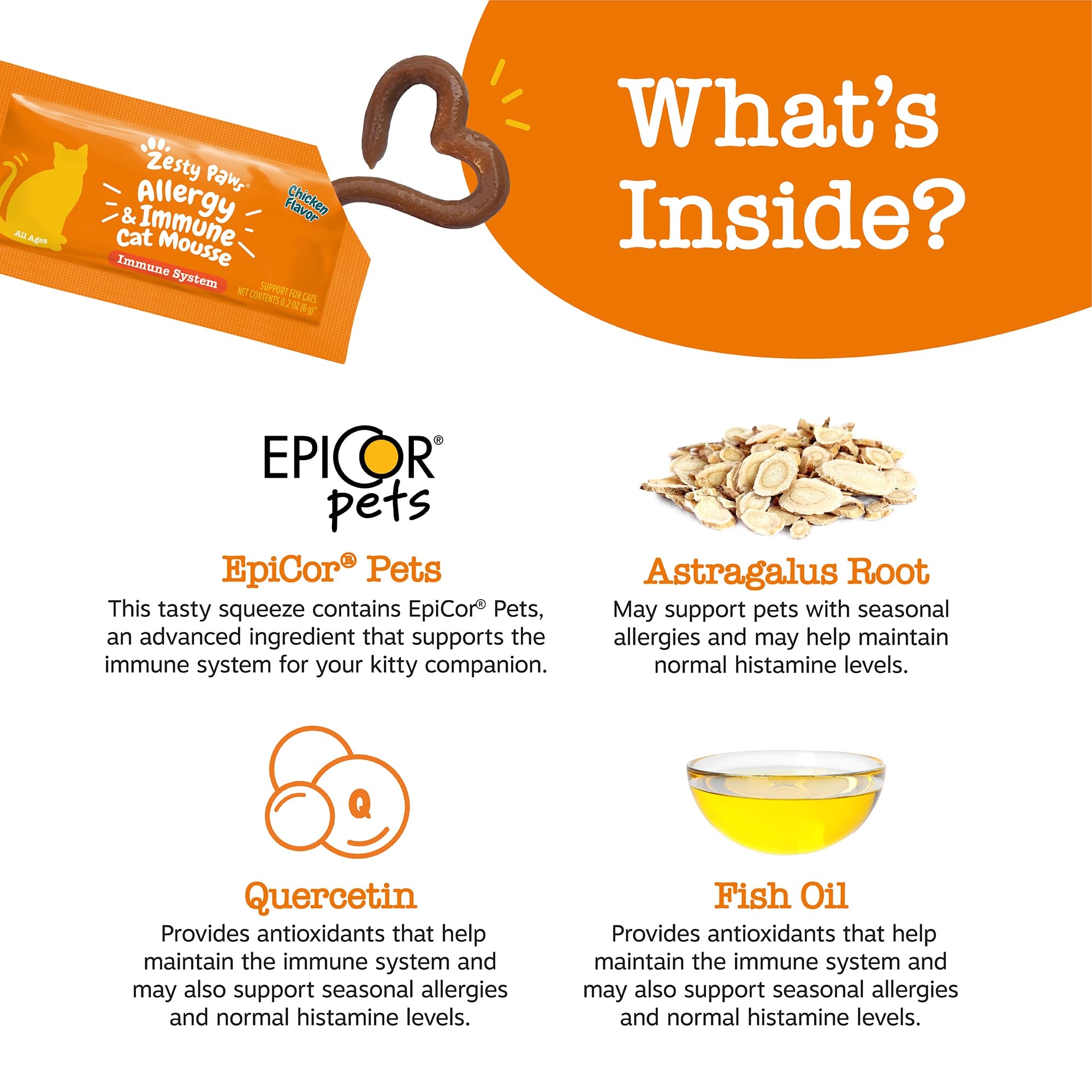 Zesty Paws Cat Allergy Relief squeeze-treat format shown up close.