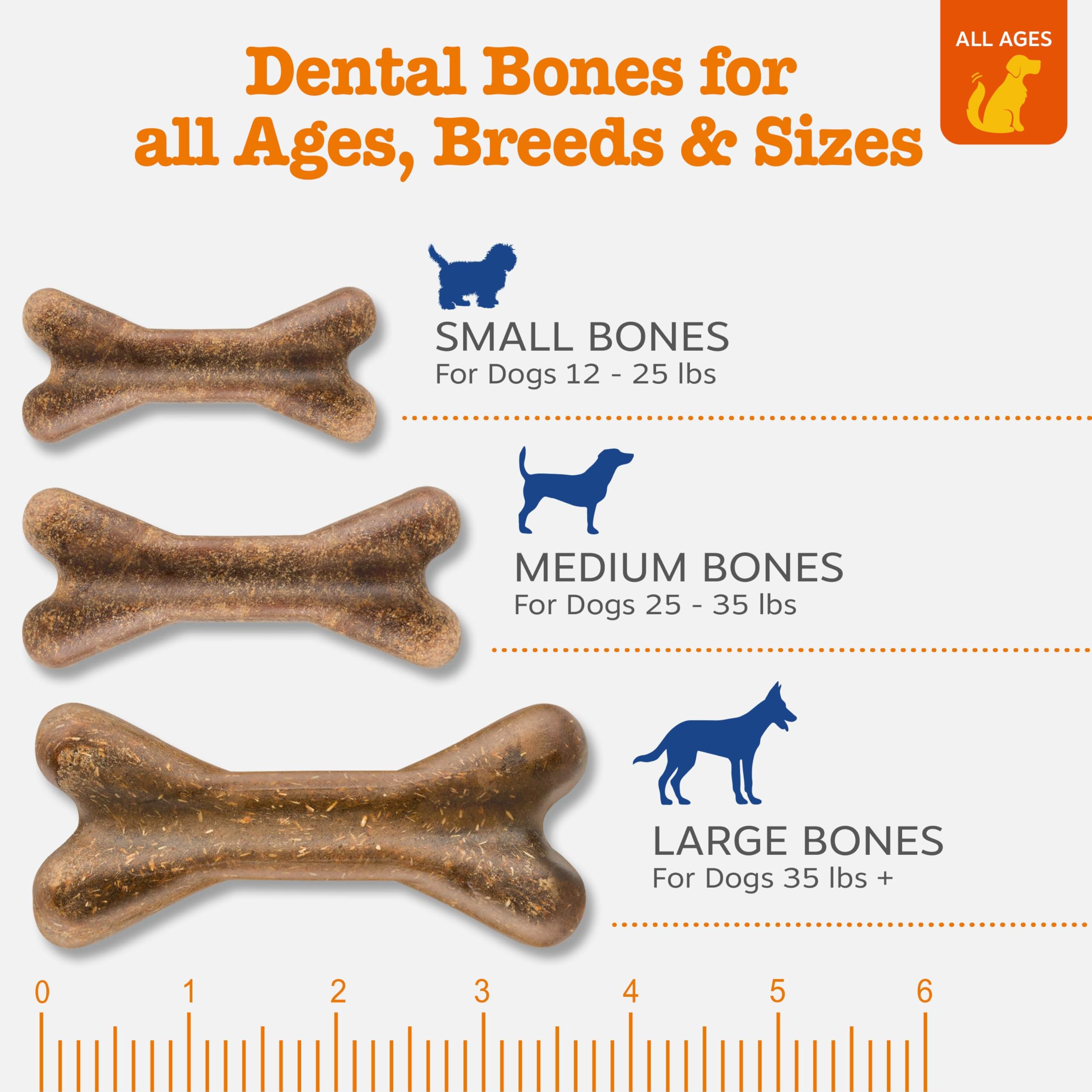 Zesty Paws dental dog bones with cinnamon flavor highlighted.
