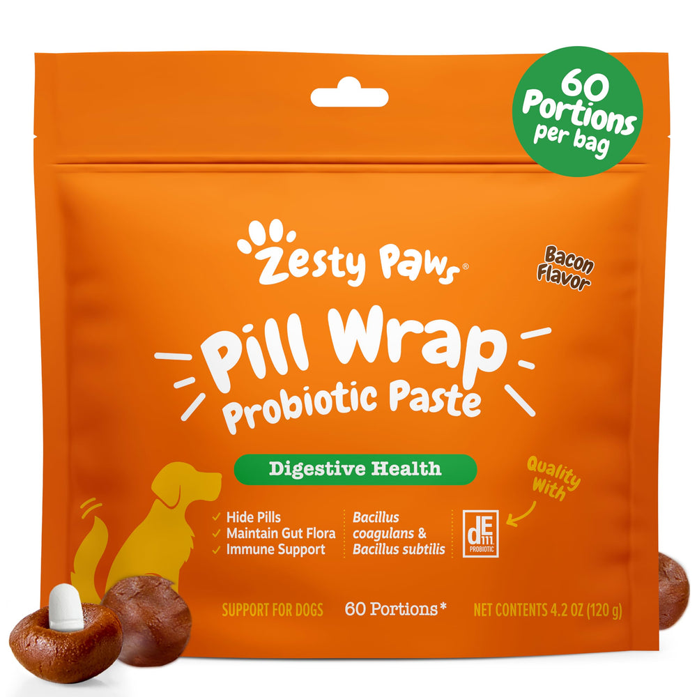 Zesty Paws Probiotic Pill Wrap shown from the front.
