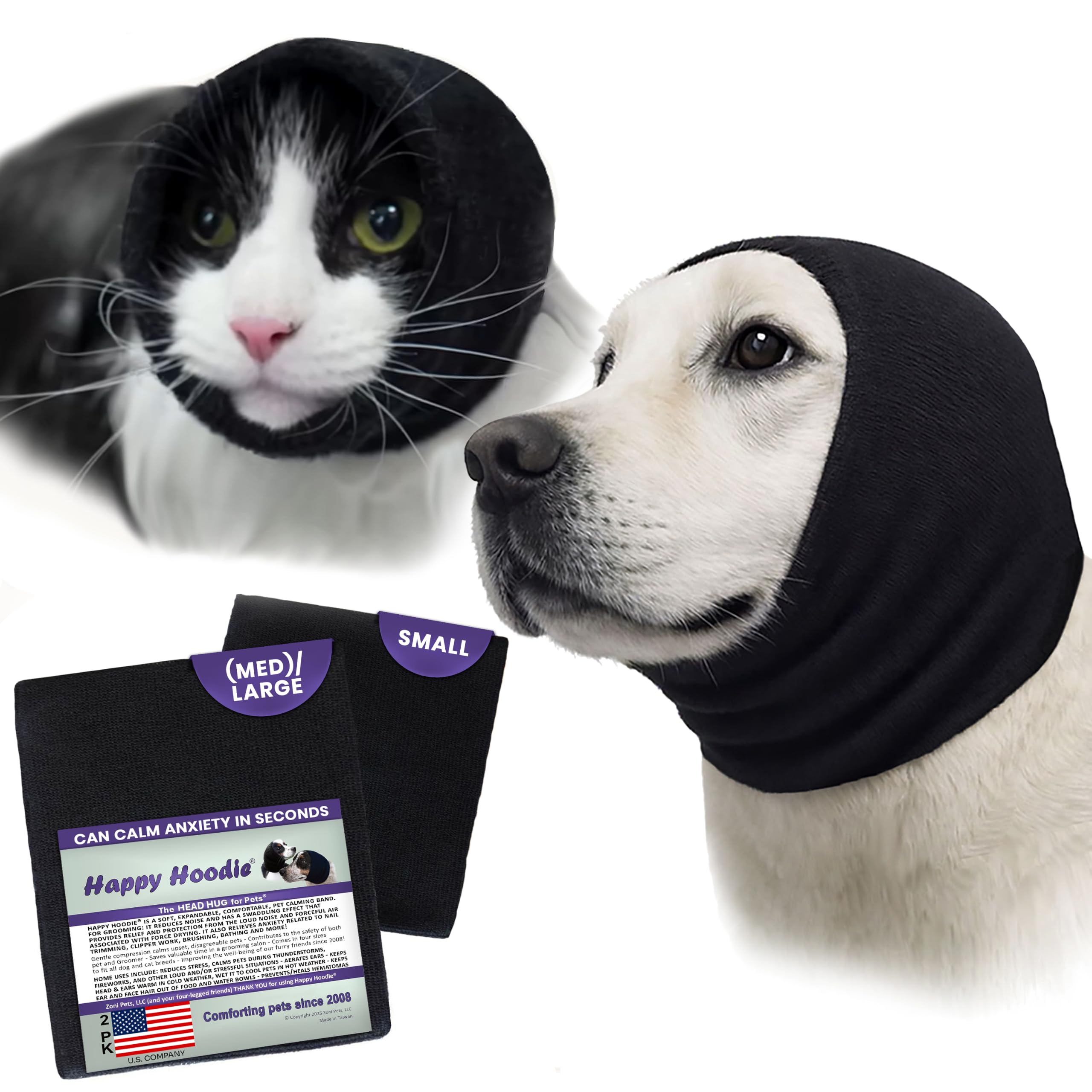 ZONI PETS Happy Hoodie two-pack shown from the front.