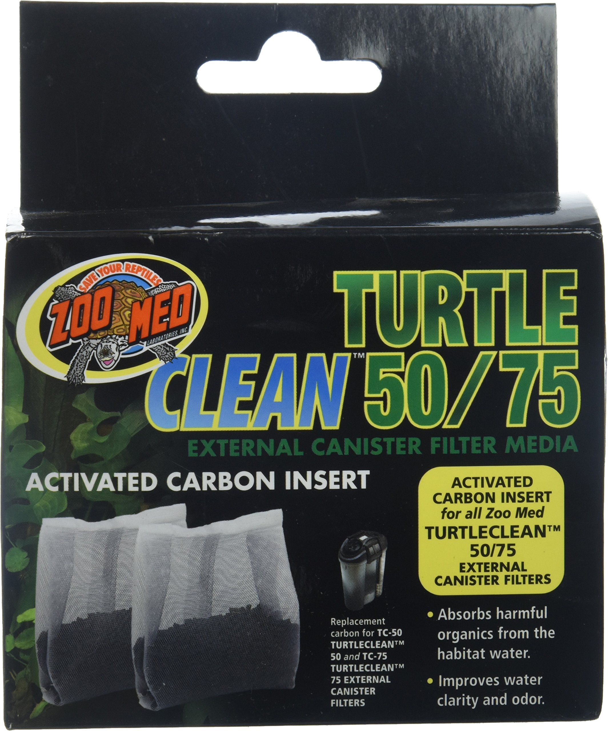 Zoo Med Turtle Clean 50/75 Activated Carbon Insert shown from the front.