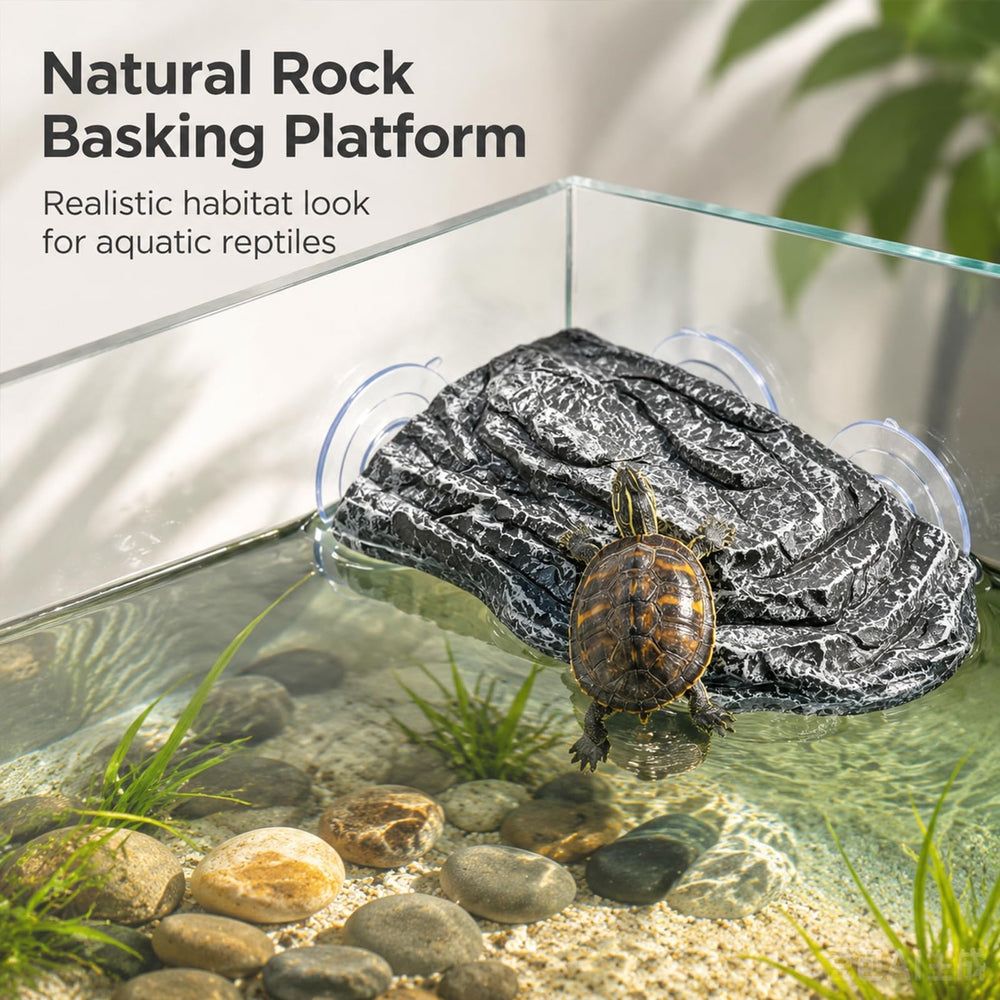 Zorivane turtle basking platform shown from the side to display its raised terrace.