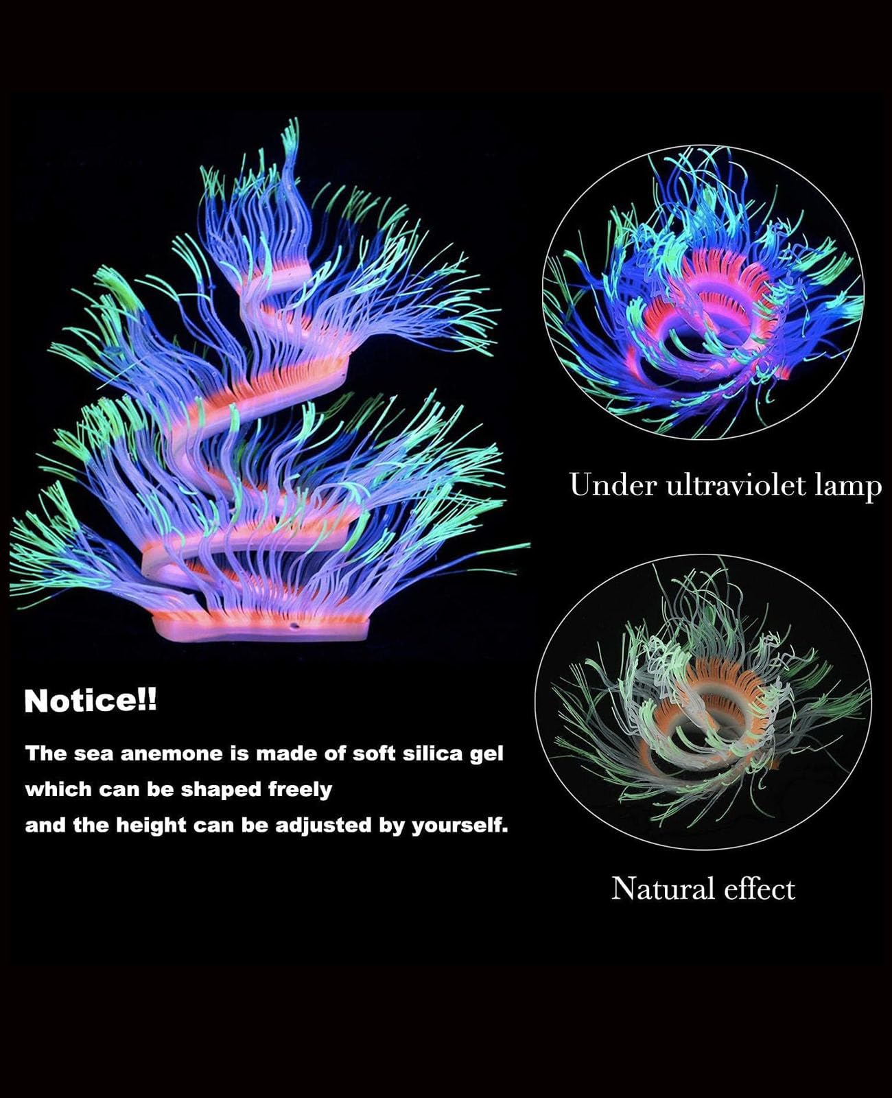 ZtohPyo aquarium decorations swaying gently with water flow in a tank.
