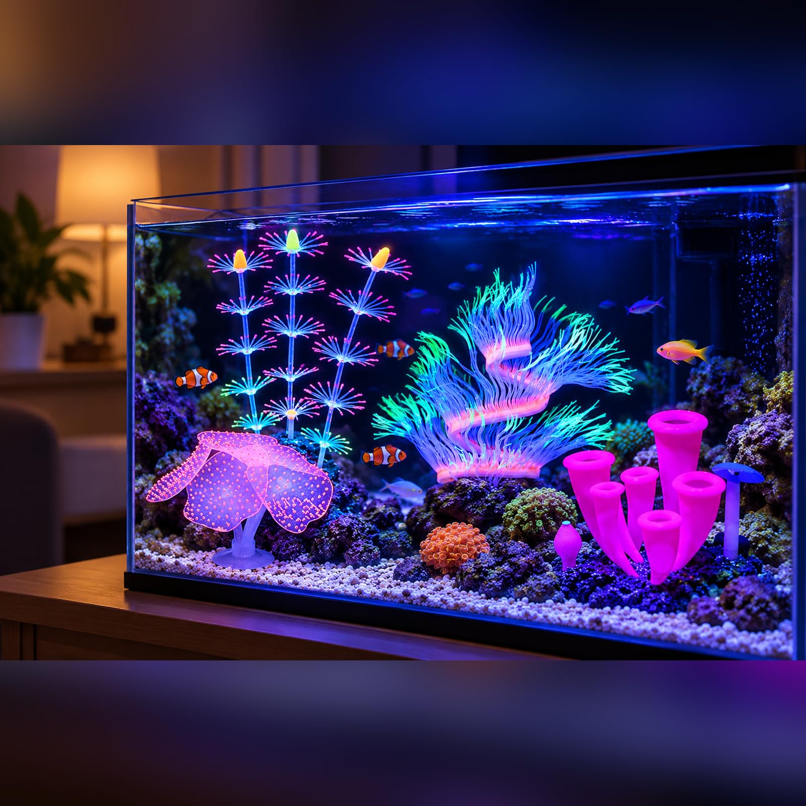 ZtohPyo aquarium decoration feather coral ornament shown on its own.