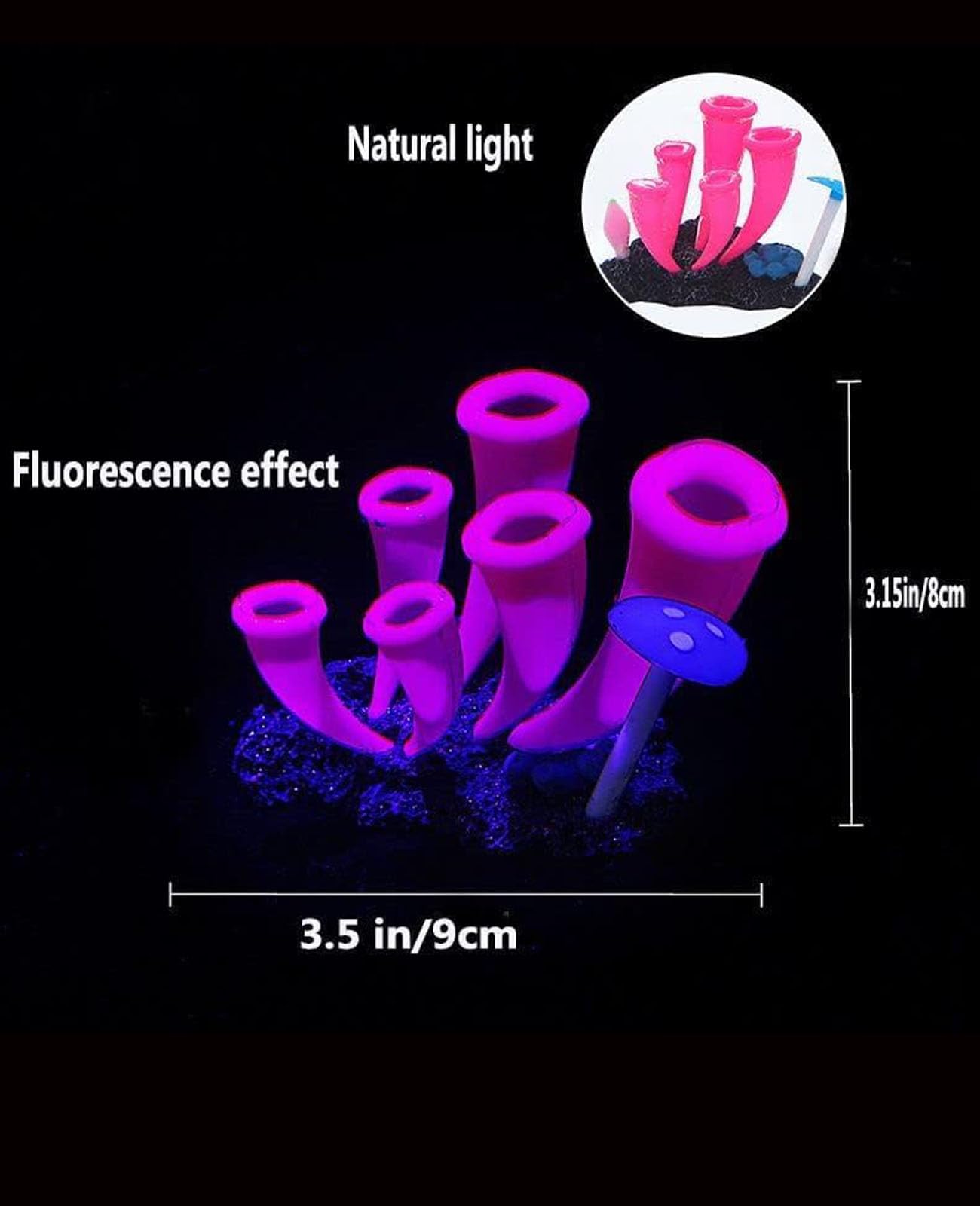 ZtohPyo aquarium decoration set arranged as a four-piece reef display.