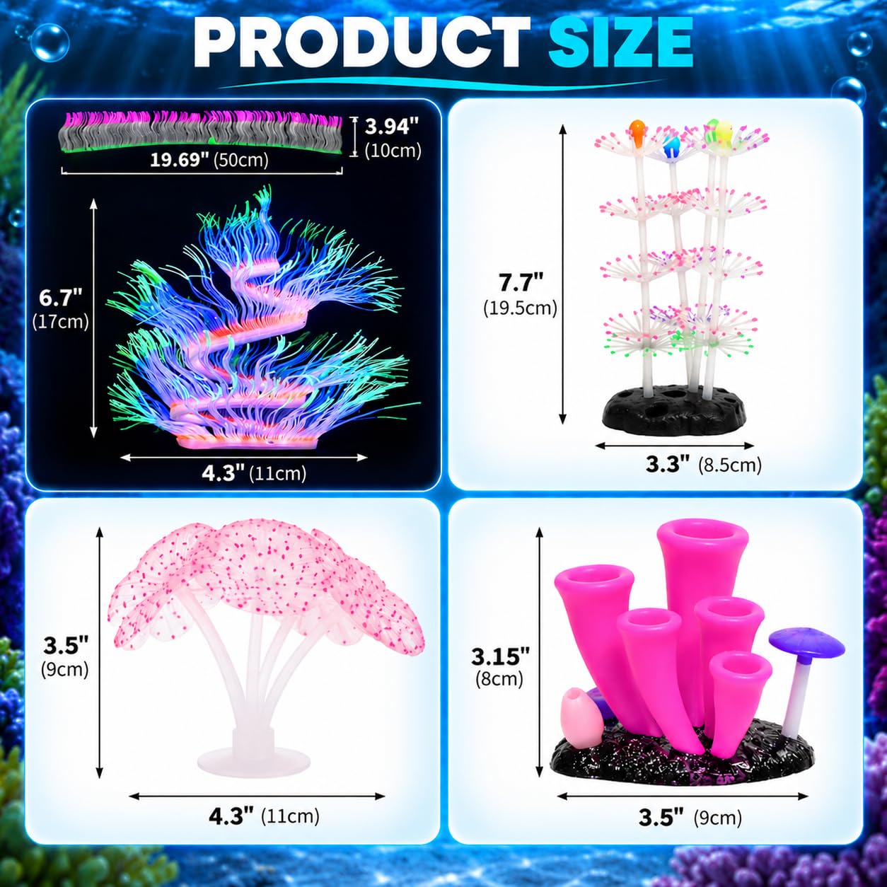 ZtohPyo aquarium decoration artificial horn coral ornament close-up.